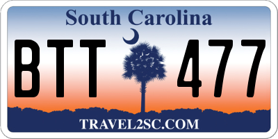 SC license plate BTT477