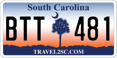 SC license plate BTT481