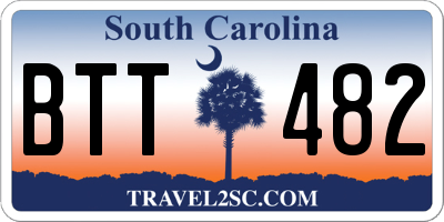 SC license plate BTT482