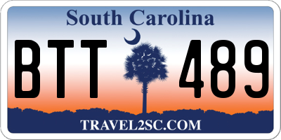 SC license plate BTT489