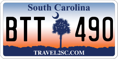 SC license plate BTT490