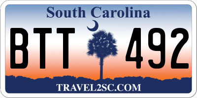 SC license plate BTT492