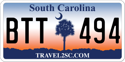 SC license plate BTT494