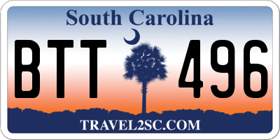 SC license plate BTT496