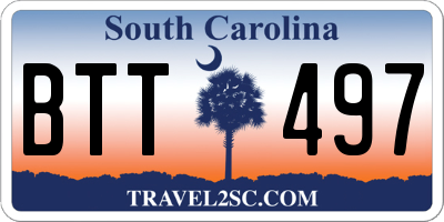 SC license plate BTT497