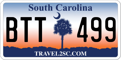 SC license plate BTT499