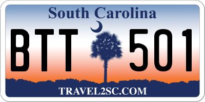 SC license plate BTT501