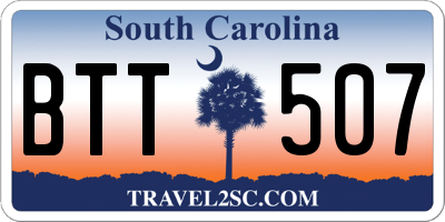SC license plate BTT507