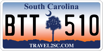 SC license plate BTT510