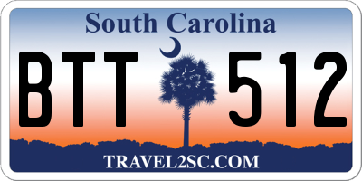 SC license plate BTT512