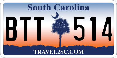 SC license plate BTT514