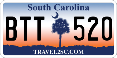 SC license plate BTT520