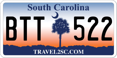 SC license plate BTT522