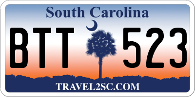 SC license plate BTT523