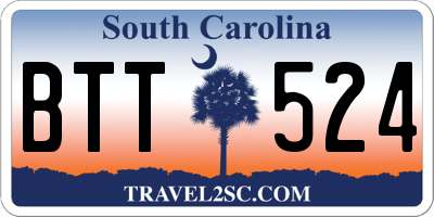 SC license plate BTT524