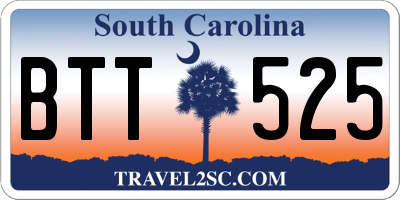 SC license plate BTT525