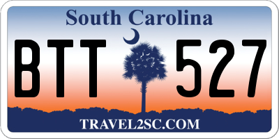 SC license plate BTT527