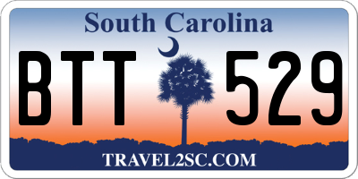SC license plate BTT529