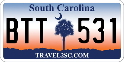 SC license plate BTT531