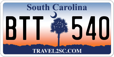 SC license plate BTT540
