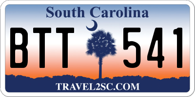 SC license plate BTT541