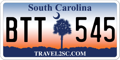 SC license plate BTT545