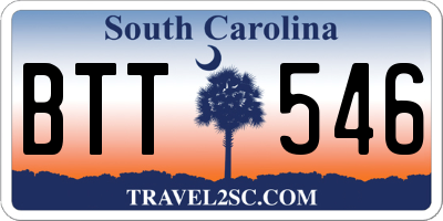 SC license plate BTT546