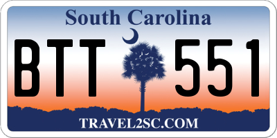 SC license plate BTT551