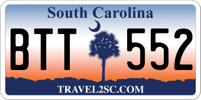 SC license plate BTT552