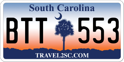 SC license plate BTT553