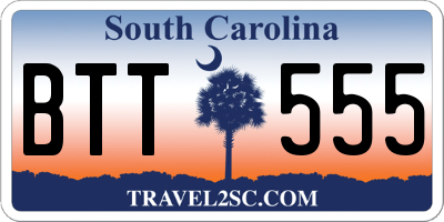 SC license plate BTT555