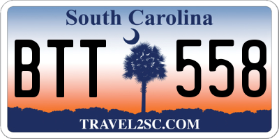 SC license plate BTT558