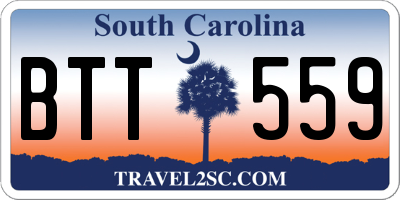 SC license plate BTT559