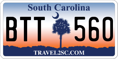 SC license plate BTT560