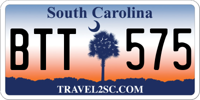 SC license plate BTT575
