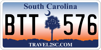 SC license plate BTT576