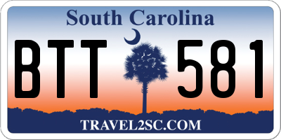 SC license plate BTT581