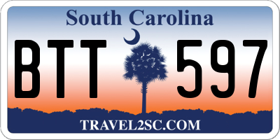 SC license plate BTT597