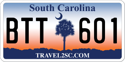 SC license plate BTT601
