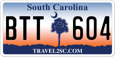SC license plate BTT604