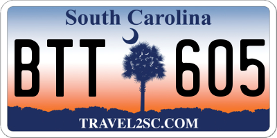 SC license plate BTT605
