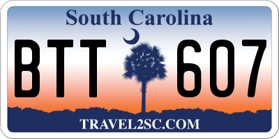 SC license plate BTT607