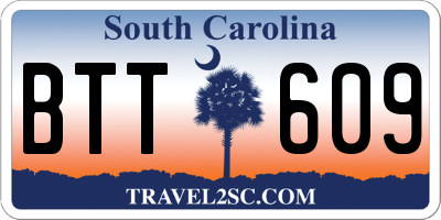 SC license plate BTT609