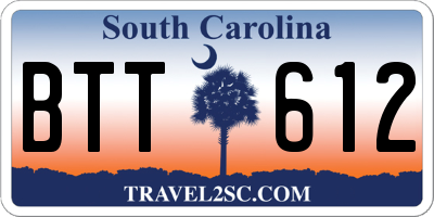 SC license plate BTT612