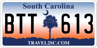 SC license plate BTT613