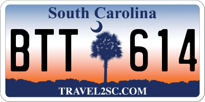 SC license plate BTT614
