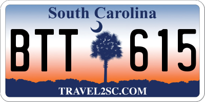 SC license plate BTT615