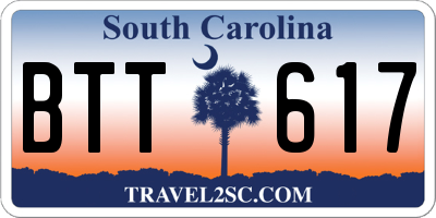 SC license plate BTT617