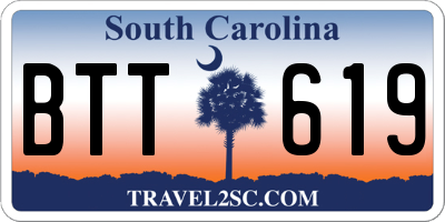 SC license plate BTT619