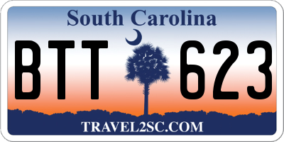 SC license plate BTT623